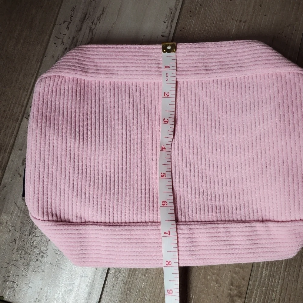 NWT Simply Southern WIFEY Pink White and Gold Varsity Cosmetic Bag